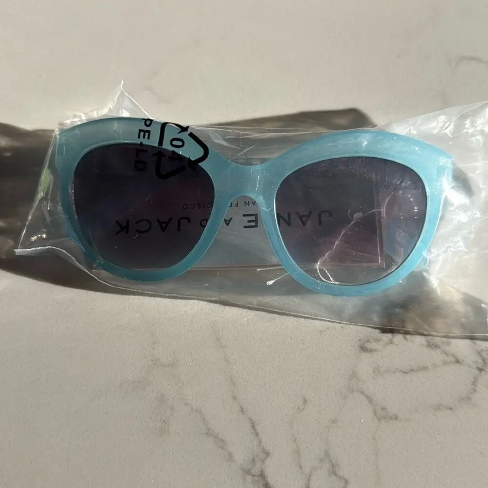 Janie and Jack Stripe Sunglasses in Sky Blue Size 2T-4